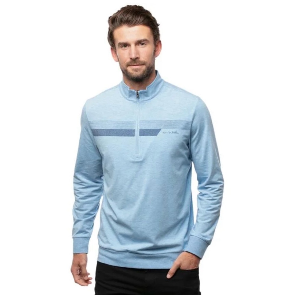 NWOT- Travis Mathew Light Blue Popchock Quarter-Zip Pullover